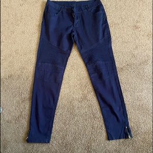 Fashion Moto Navy Pants